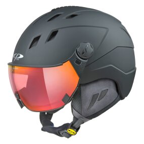 CP CORAO Ski & Snowboard Helm black s.t. mit DL Vario Lens Pol Red Mirror